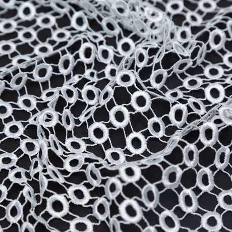Guipure Lace - White Geometric Circles