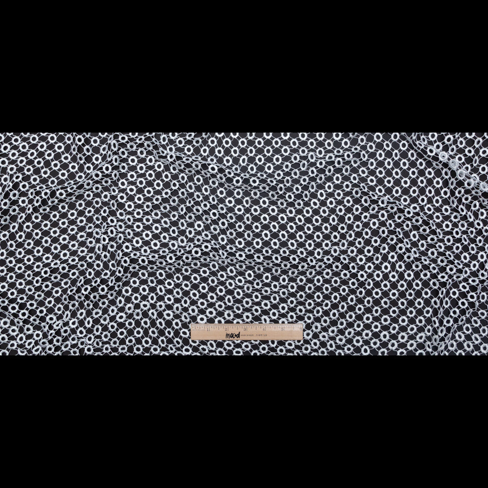 Guipure Lace - White Geometric Circles