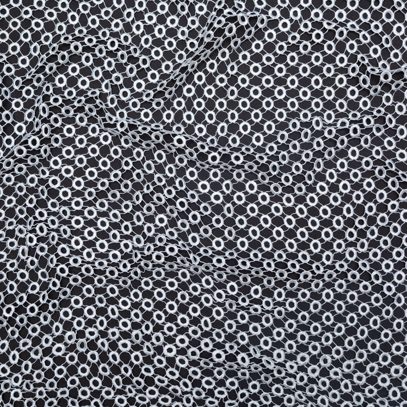 Guipure Lace - White Geometric Circles