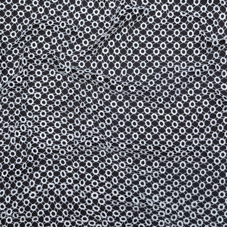 Guipure Lace - White Geometric Circles