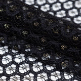 Stretch Corded Chantilly Lace - Metallic Gold and Black Geometric
