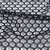 Stretch Corded Chantilly Lace - Metallic Gold and Black Geometric
