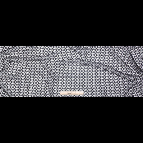 Stretch Corded Chantilly Lace - Metallic Gold and Black Geometric