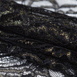 Stretch Corded Chantilly Lace - Metallic Gold and Black Paisley