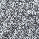 Stretch Corded Chantilly Lace - Metallic Gold and Black Paisley