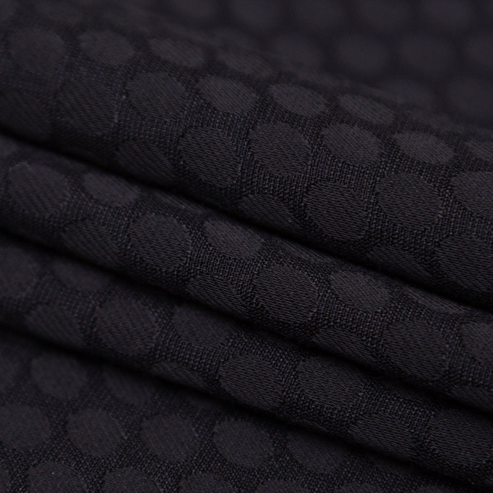 Black Circles Rayon Jacquard
