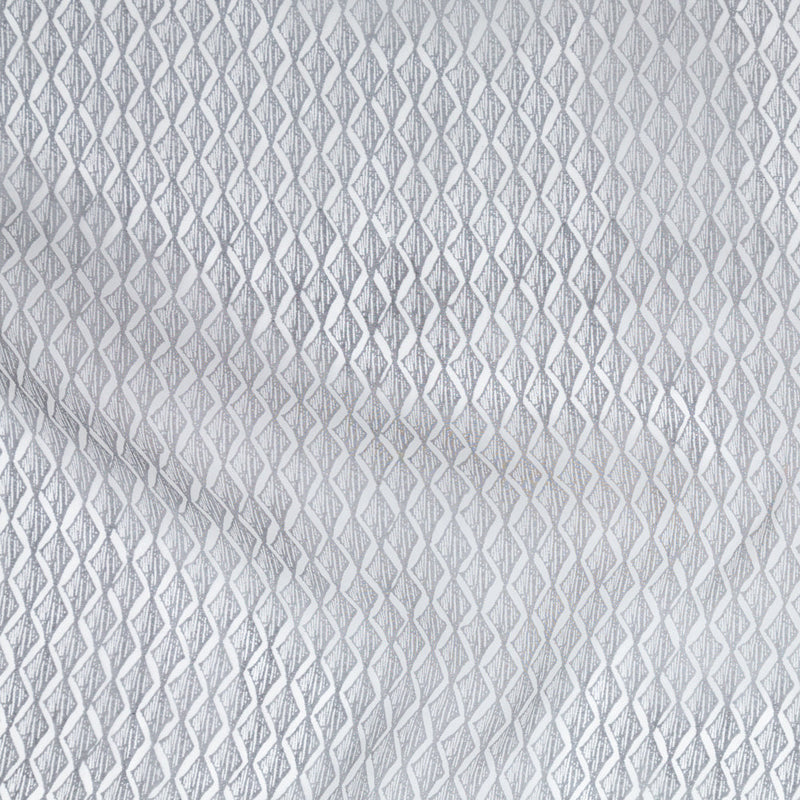 Brushed Nickel Zig Zag Silk Organza