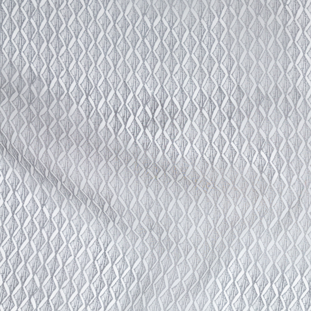 Brushed Nickel Zig Zag Silk Organza