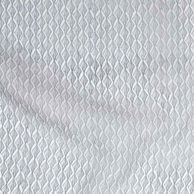 Brushed Nickel Zig Zag Silk Organza