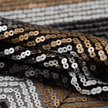 White, Black, Gold and Silver Zig Zag Baby Sequins