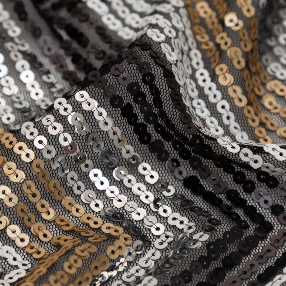 White, Black, Gold and Silver Zig Zag Baby Sequins