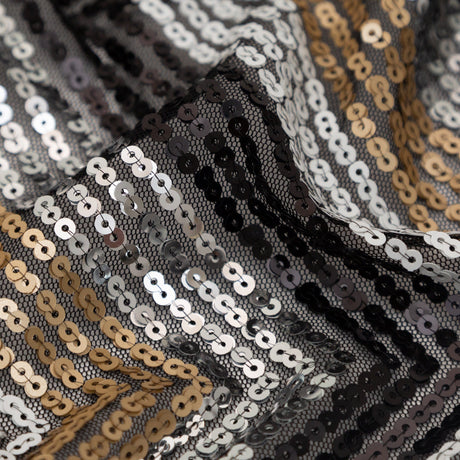 White, Black, Gold and Silver Zig Zag Baby Sequins