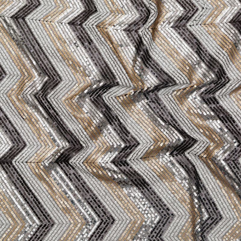 White, Black, Gold and Silver Zig Zag Baby Sequins