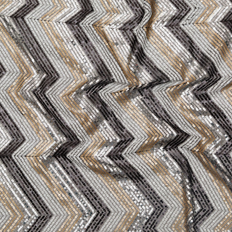 White, Black, Gold and Silver Zig Zag Baby Sequins