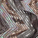 Iridescent Pink, Black, Rose Gold and Silver Zig Zag Baby Sequins