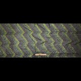 Tulle with Baby Sequins - Gradient Green Zig Zag on Black