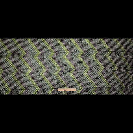 Tulle with Baby Sequins - Gradient Green Zig Zag on Black