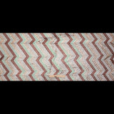 Tulle with Baby Sequins - Iridescent Pink, Rust, Rose Gold and Silver Zig Zag on Black