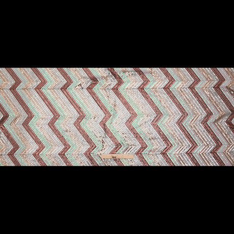 Tulle with Baby Sequins - Iridescent Pink, Rust, Rose Gold and Silver Zig Zag on Black