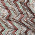 Tulle with Baby Sequins - Iridescent Pink, Rust, Rose Gold and Silver Zig Zag on Black
