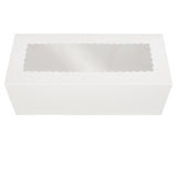 O'Creme White Log Box with Scalloped Window, 14" x 6" x 5" H, Case Of 50