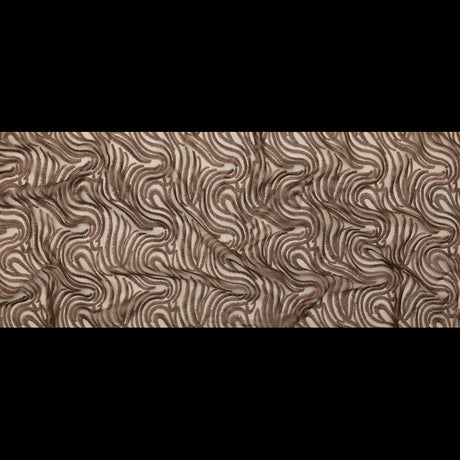 Abstract Embroidered Tulle - Metallic Copper