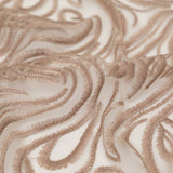 Abstract Embroidered Tulle - Metallic Pink Powder