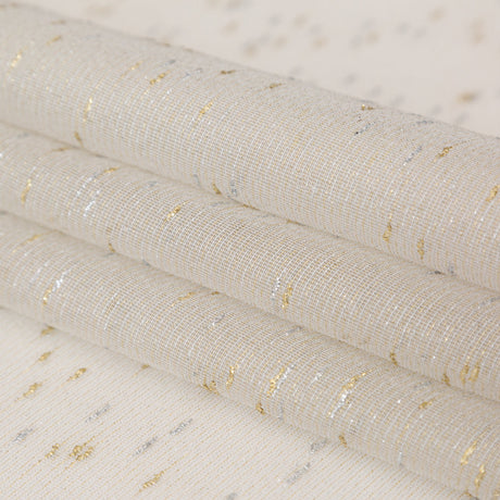 Metallic Gold and Silver Slubbed Scrim
