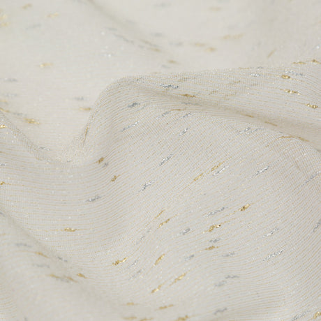 Metallic Gold and Silver Slubbed Scrim