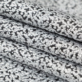 Metallic Silver and Black Abstract Brocade
