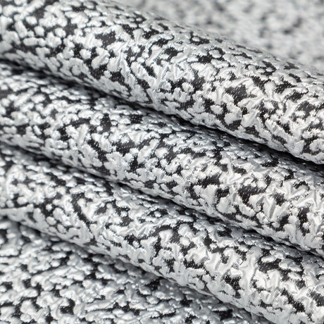 Metallic Silver and Black Abstract Brocade
