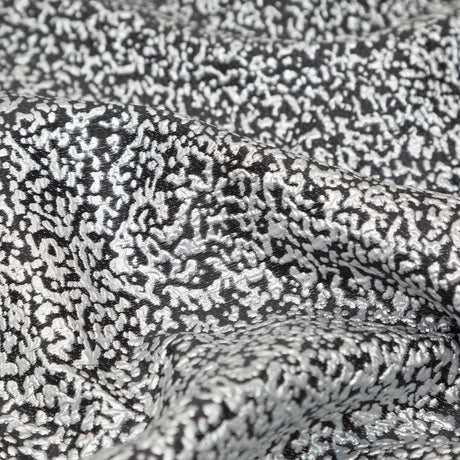 Metallic Silver and Black Abstract Brocade