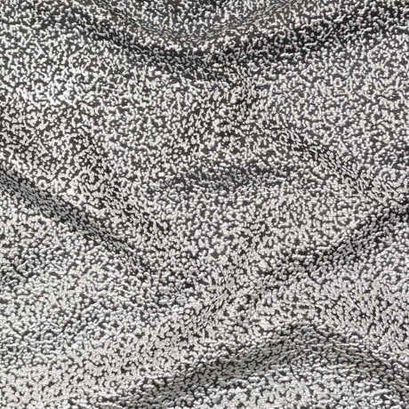 Metallic Silver and Black Abstract Brocade