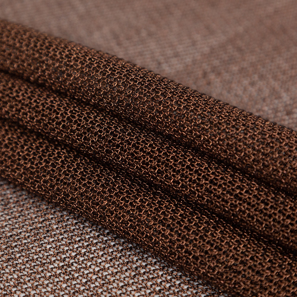 Metallic Faux Knit Chainmail - Brown