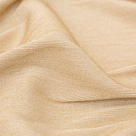 Metallic Gold and White Ultra-Stretch Raised Rib Knit