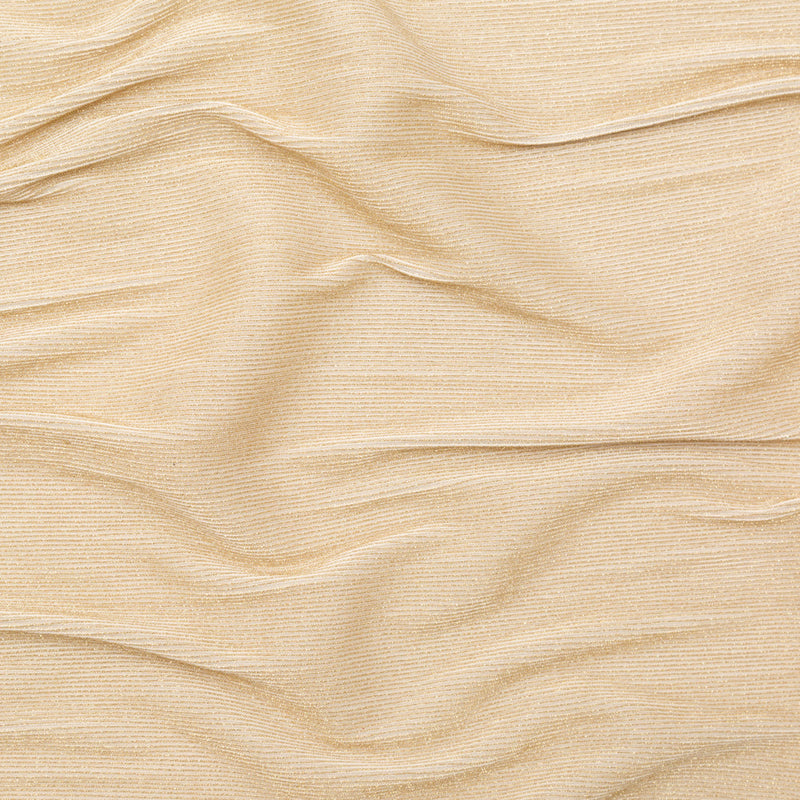 Metallic Gold and White Ultra-Stretch Raised Rib Knit