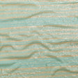 Mesh with Shell Sequins - Opal Blue and Almond Milk Stripes on White