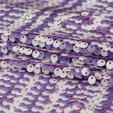 Mesh with Shell Sequins - Fuchsia Pink and White Stripes on Iris Orchid