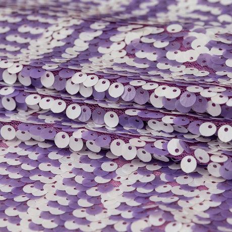 Mesh with Shell Sequins - Fuchsia Pink and White Stripes on Iris Orchid