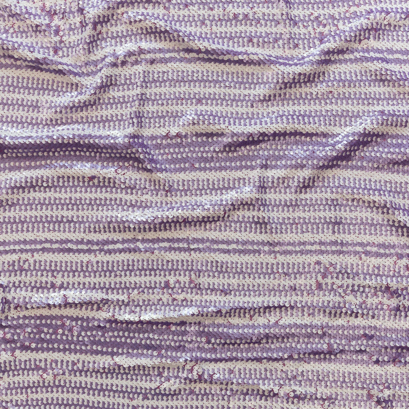 Mesh with Shell Sequins - Fuchsia Pink and White Stripes on Iris Orchid