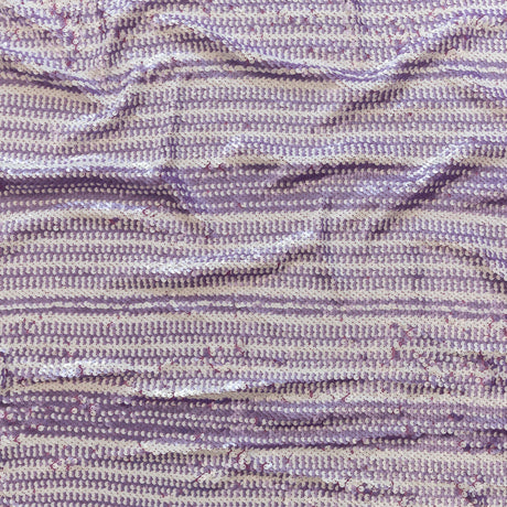 Mesh with Shell Sequins - Fuchsia Pink and White Stripes on Iris Orchid