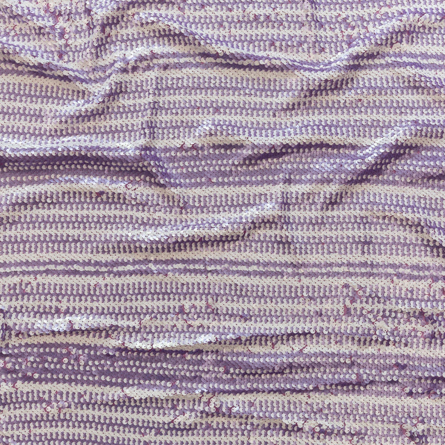 Mesh with Shell Sequins - Fuchsia Pink and White Stripes on Iris Orchid