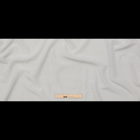 Italian White and Black Geometric Silk and Cotton Voile