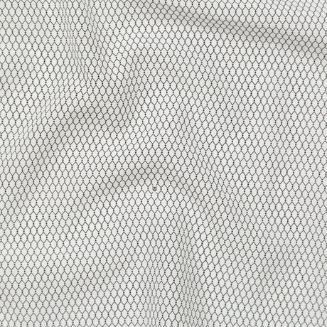 Italian White and Black Geometric Silk and Cotton Voile