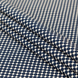 Italian Navy and Ecru Stretch Geometric Jacquard