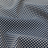Italian Navy and Ecru Stretch Geometric Jacquard