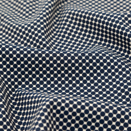 Italian Navy and Ecru Stretch Geometric Jacquard
