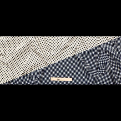 Italian Navy and Ecru Stretch Geometric Jacquard