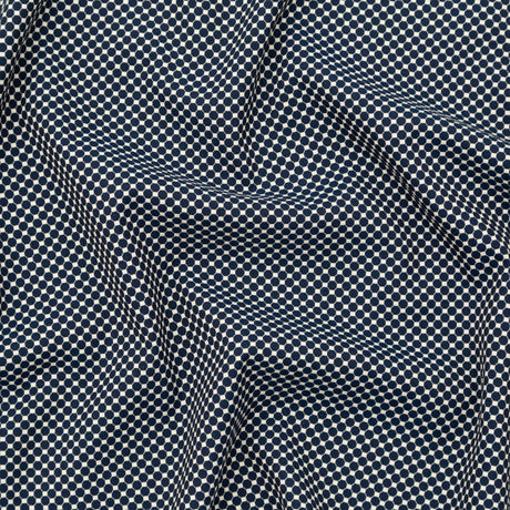 Italian Navy and Ecru Stretch Geometric Jacquard