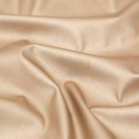 Italian Metallic Champagne Faux Leather Laminate over a Latte Stretch Faux Suede